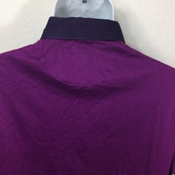 Ted Baker Purple Joe Joe Print Collar Polo Shirt - Picture 5 of 13